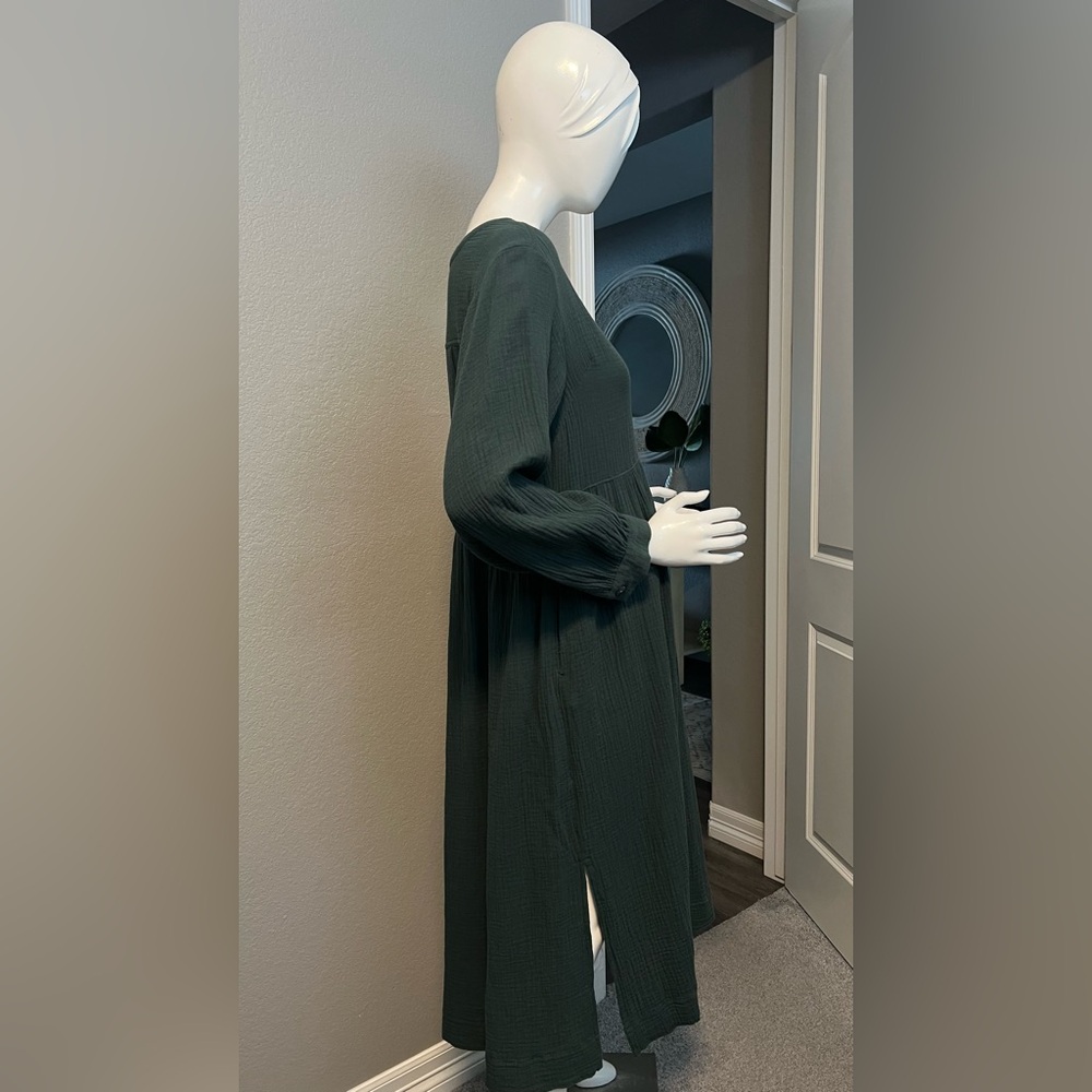 Madewell Lightspun Button-Front Midi Dress Size 4 - Picture 11 of 14